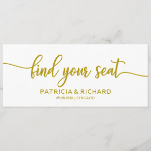 Vind je Stoel Trouw Stoelenkaart Titel Goud Kaart