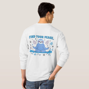 Vind je vrede Schattig luiaard Grafisch T-shirt