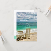Vind je vrede | Serene strand ansichtkaart Kaart (Voorkant / Achterkant in situ)