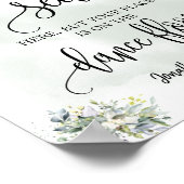 Vind je zitbord trouwreceptie eucalyptus poster (Hoek)