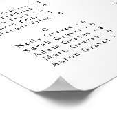 Vind je zitplaatskaart voor alfabetische bruiloft poster (Hoek)