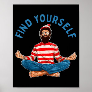 Vind jezelf grappig meditatie poster