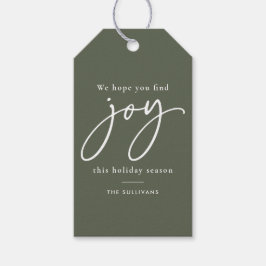 Vind Joy Green Holiday Custom Gift Labels Cadeaulabel