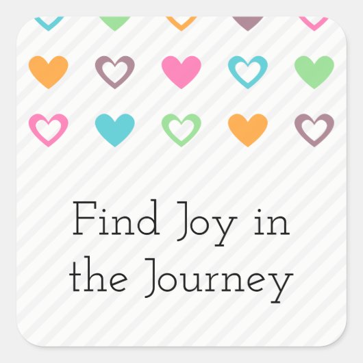 Vind Joy in de Reis Vierkante Sticker (Voorkant)
