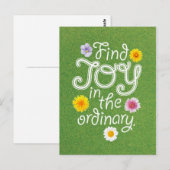 Vind Joy in het gewone Inspirerend Briefkaart (Voorkant / Achterkant)