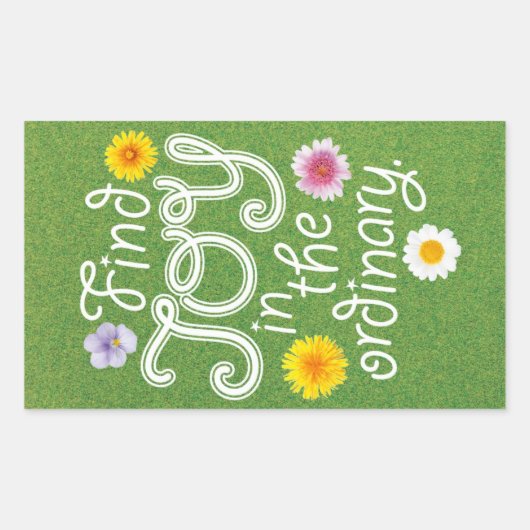 Vind Joy in het gewone Inspirerend Rechthoekige Sticker (Voorkant)