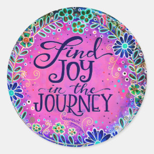 Vind Joy in the Journey  Pink Inspirivity Ronde Sticker