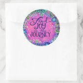 Vind Joy in the Journey  Pink Inspirivity Ronde Sticker (Tas)