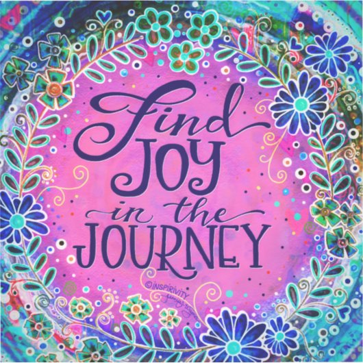 Vind Joy in the Journey Pink Inspirivity Sticker (Voorkant)