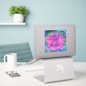 Vind Joy in the Journey Pink Inspirivity Sticker (Laptop op bureau)
