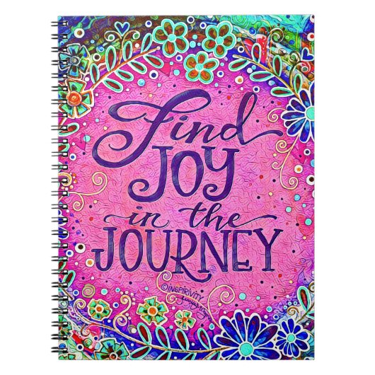 Vind Joy in the Journey Pink Inspirivity Trendy Notitieboek (Voorkant)