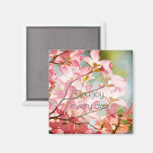 Vind Joy Inspirerend Roze Dogwood Bloeiende Boom Magneet (Voorkant / Achterkant)
