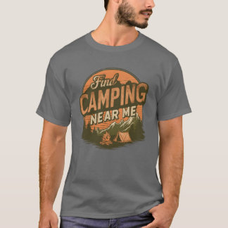 Vind Kamperen Bij Mij Retro Kampeerjongen T-shirt