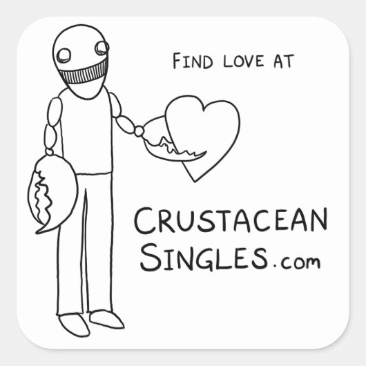 Vind liefde op CrustaceanSingles.com (sticker) Vierkante Sticker (Voorkant)