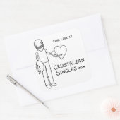 Vind liefde op CrustaceanSingles.com (sticker) Vierkante Sticker (Envelop)