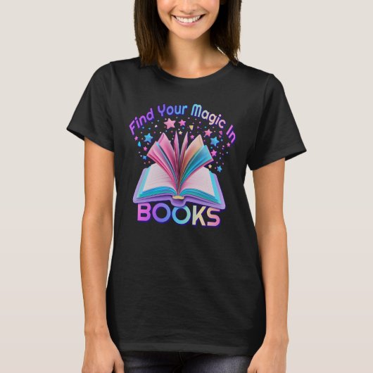 Vind Magie in Boeken T-shirt (Voorkant)