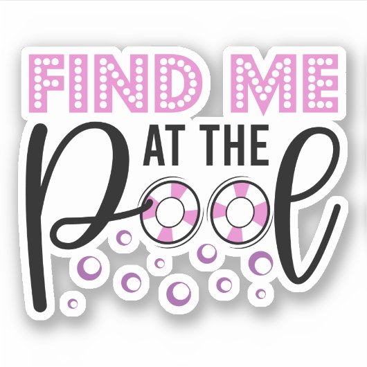 Vind Me Bij De Zwem Team Quote Sticker (Voorkant)