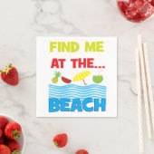 Vind Me Bij Het Strandhuis Feest Servet (Insitu)