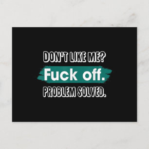 Vind me niet leuk F*ck off probleem opgelost grapp Briefkaart
