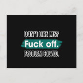 Vind me niet leuk F*ck off probleem opgelost grapp Feestdagenkaart (Voorkant)