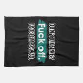 Vind me niet leuk F*ck off probleem opgelost grapp Theedoek (Horizontaal)