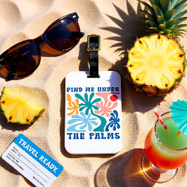 Vind Me Onder de Palmen Retro Zomer Bagagelabel