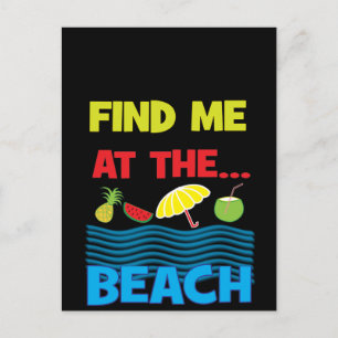 Vind Me Op Het Strand Zomer Vakantie Ontwerp Briefkaart