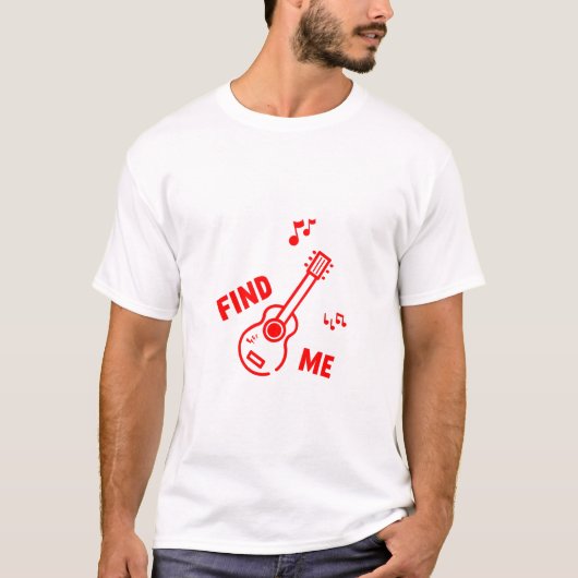 Vind mij @ Muziek T-shirt (Voorkant)