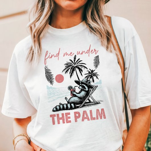 Vind mij onder de Palm Raccoon Tri-Blend Shirt