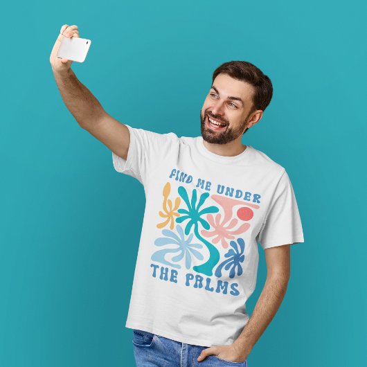 Vind mij onder het Palms unisex zomerthema T-shirt