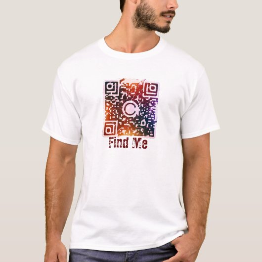 Vind mij QR-code Mannen T-shirt (Voorkant)