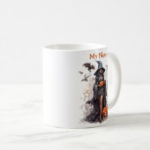 Vind mijn heks geheim: Halloween Gepersonaliseerde Koffiemok (Voorkant rechts)