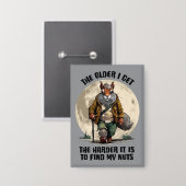 Vind mijn noten - grappige eekhoorn button (Voorkant / Achterkant)