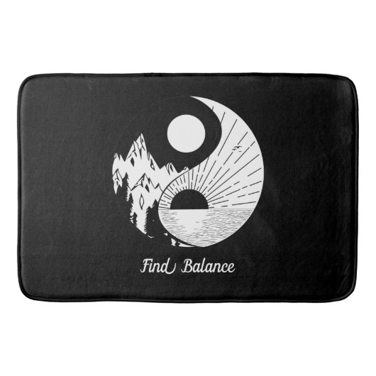Vind Saldo Zen Yin Yang Black White Badmat (Voorkant)