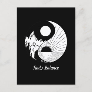 Vind Saldo Zen Yin Yang Black White Briefkaart