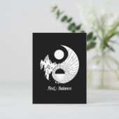 Vind Saldo Zen Yin Yang Black White Briefkaart (Staand voorkant)
