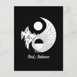 Vind Saldo Zen Yin Yang Black White Briefkaart