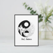Vind Saldo Zen Yin Yang Black White Briefkaart (Staand voorkant)