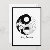 Vind Saldo Zen Yin Yang Black White Briefkaart (Voorkant / Achterkant)