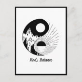 Vind Saldo Zen Yin Yang Black White Briefkaart (Voorkant)