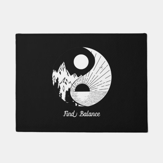 Vind Saldo Zen Yin Yang Black White Deurmat (Voorkant)