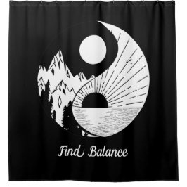 Vind Saldo Zen Yin Yang Black White Douchegordijn