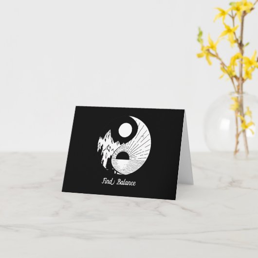 Vind Saldo Zen Yin Yang Black White Kaart (Gele Bloem)