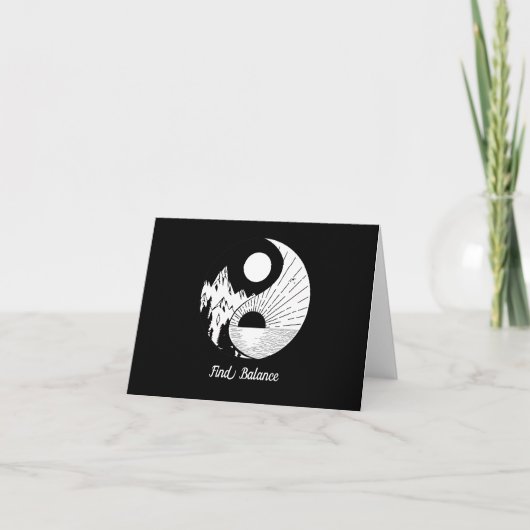 Vind Saldo Zen Yin Yang Black White Kaart (Voorkant)