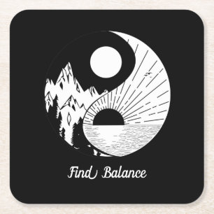 Vind Saldo Zen Yin Yang Black White Kartonnen Onderzetters