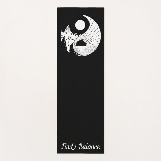 Vind Saldo Zen Yin Yang Black White Yogamat (Voorkant)
