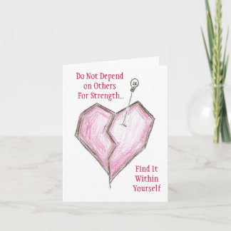 Vind sterkte binnen Kaart Gebroken Hart Notecard