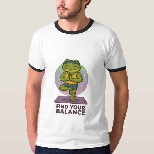 Vind uw Balans - Yoga Kikker T-shirt" T-shirt (Voorkant)