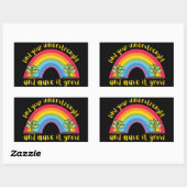 VIND UW BINNERSTRENGHT EN MAAK HET DE regenboog GR Rechthoekige Sticker (Vel)