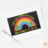 VIND UW BINNERSTRENGHT EN MAAK HET DE regenboog GR Rechthoekige Sticker (Envelop)